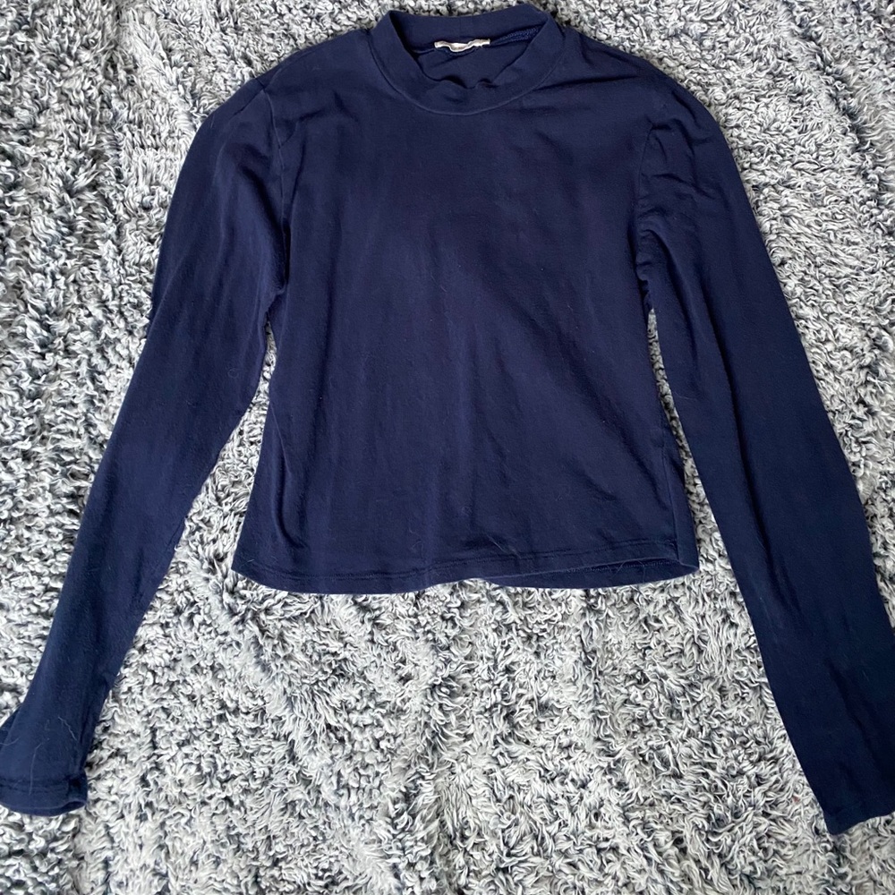 Longsleeve “collard” neck crop top
